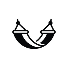 Black solid icon for hammock