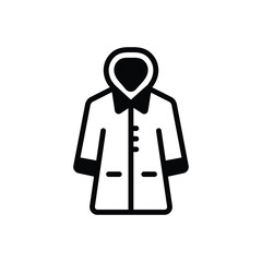 Black solid icon for raincoat