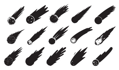  comet silhouette white background. © Mukash