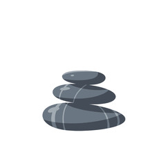 Pixelated Zen Stones Stacked in Balance on White Background Representing Harmony Serenity and Meditation