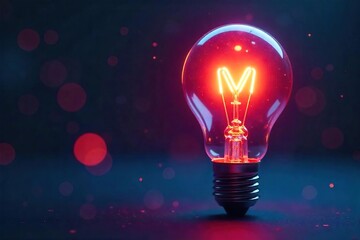 Close-up of a futuristic glowing lightbulb, sleek design, innovative technology, representing progress and bright ideas for the future Clean lines, vibrant glow, abstract background , progress, smart