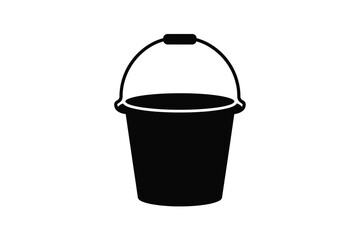 Simple silhouette icon of a bucket with a handle