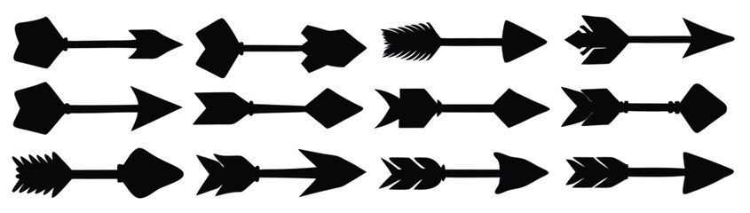 arrows set isolated on white background for graphic design