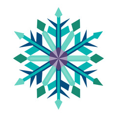 Festive minimalist snowflake color vector design
