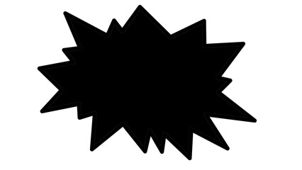 Black Explosion Speech Bubble, Comic Style Burst for Shouting and Emphasis