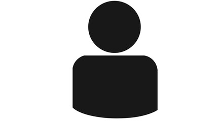 Simple Person Icon, Minimal Human Symbol for User Profile and Identity Design