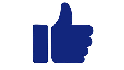 Blue Like Button Icon, Thumbs Up Symbol for Social Media and Positive Feedback