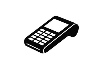 Obraz premium Simple silhouette of a modern payment terminal device
