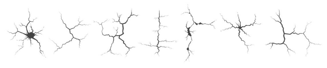 cracks collection on wall earth or stone scratches lines