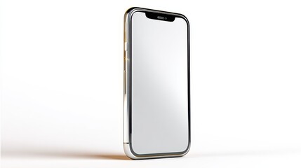 Modern Smartphone with Sleek Design and Glossy Screen Isolated on White Background for Technology and Communication Concepts