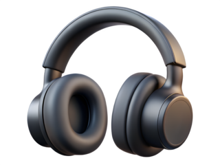 Modern over ear headphones on a black background