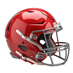 Fototapeta premium Shiny red american football helmet with clear visor on black background