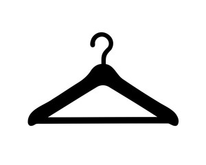 Isolated black clothes hanger on white background providing closet organization solution