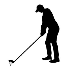 golf player silhouette vector illustration