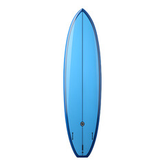 Bright blue surfboard floating on a black background