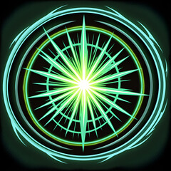 Dynamic glowing energy burst creating a powerful magical vortex, perfect for fantasy games and sci-fi concepts