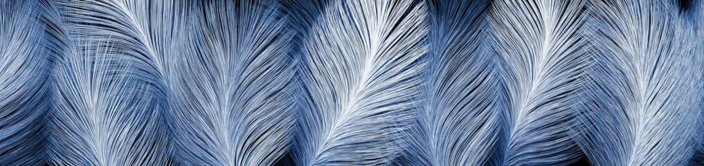 Abstract close-up of multiple stylized, blue-gray feathers
