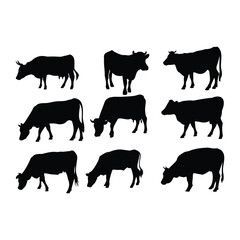Cow Silhouettes – Farm Animal Vector Collection
