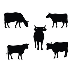 Cow Silhouettes – Farm Animal Vector Collection