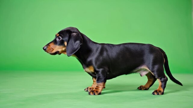 Dackel auf Greenscreen &ndash; Lustiger Hund im Chroma Key Video f&uuml;r kreative Projekte