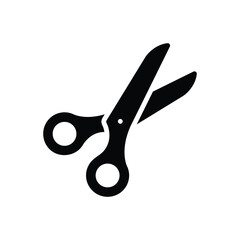 Black solid icon for scissor