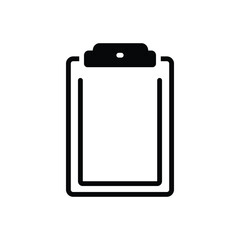 Black solid icon for clipboard