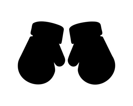 black mittens on white background clip art preview