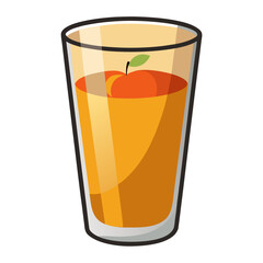 Minimalist vector illustration of a glass of apple cider
