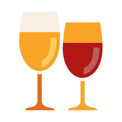 Color vector thanksgiving wine glasses minimalist design