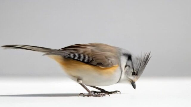 Adorable crested tit bird footage: A feathered friend poses gracefully against