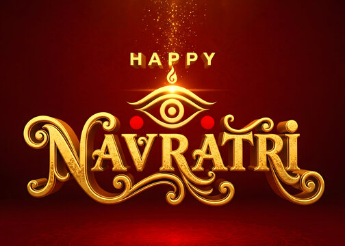 Happy Navratri celebration greeting with colorful abstract pattern and traditional festive art. Happy Navratri wishes with colorful poster.
