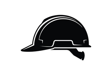 Striking silhouette of a hard hat a symbol of safety and construction work