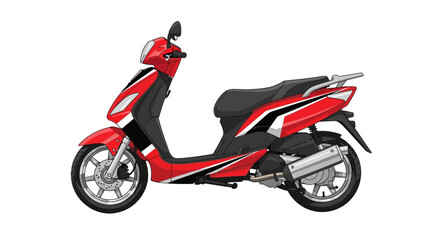 Modern scooter design in red and black colors for city transportation