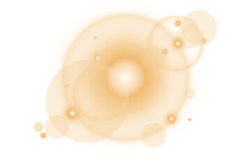 A beautiful bokeh light effects PNG, with a delicate Golden and Yellow halo and soft starburst, perfect for feminine design.
