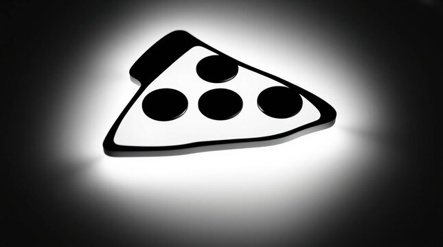 Pizza Slice Icon with Dark Background.
