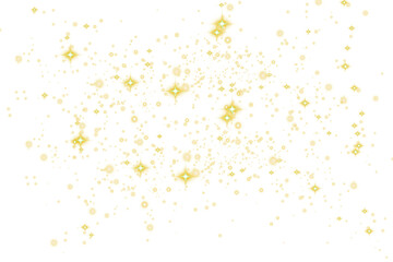 An abstract burst of star light effects PNG, with golden particles and glittering diamonds. Perfect for festive overlays.

