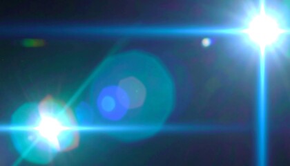 Bright light flares on dark background