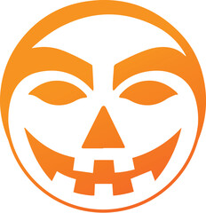 Pumpkin Halloween Face Vector Illustration – Spooky Jack-o-Lantern Character Design