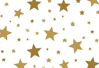 Gold stars scattered on a white background (4)