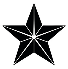 Obraz premium Minimalist geometric nautical star design in black and white