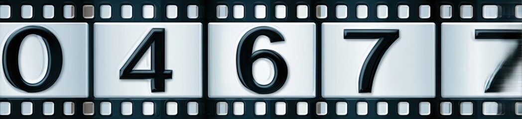 Obraz premium Film strip with numbers 04677