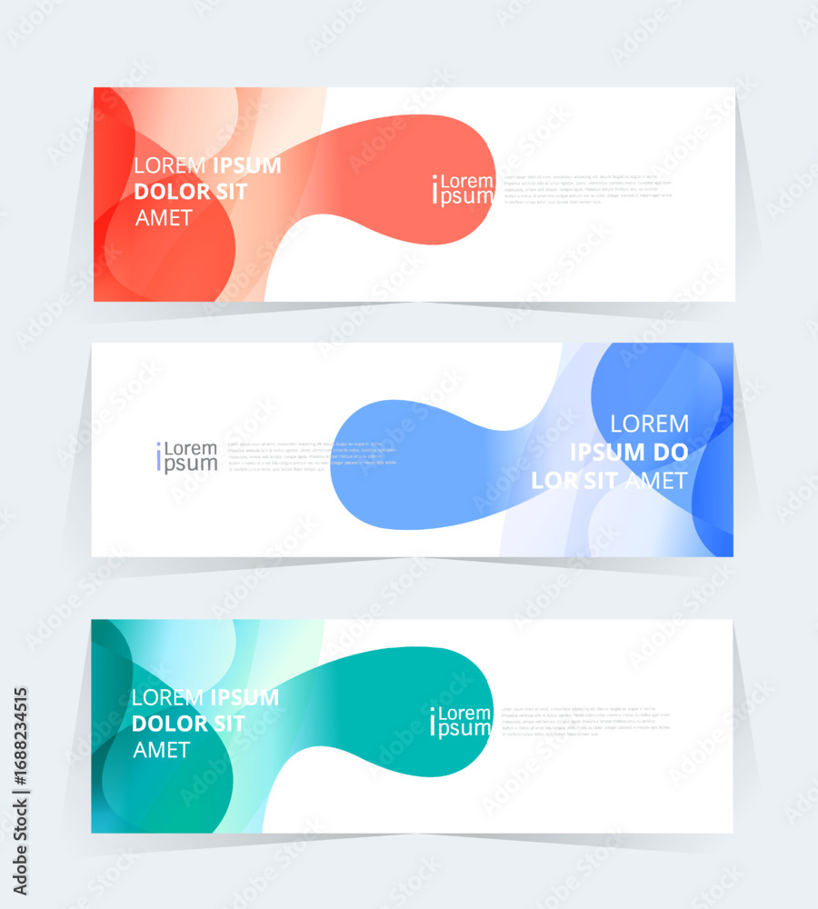 Sticker geometric banner design with vector presentation template.