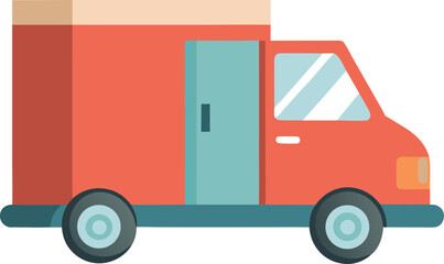 Fototapeta premium Delivery truck vector. Illustration of covered van on white background