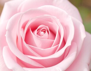 Close-up of a delicate pink rose in soft sunlight