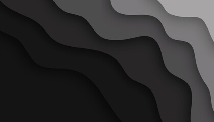 black paper cut background with wavy shape