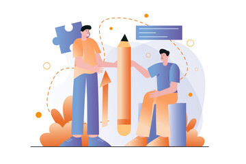 Gradient Man Business Concept Illustration