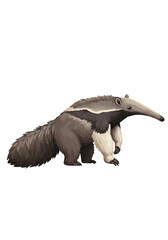 Fototapeta premium Giant Anteater Illustration: Realistic Digital Art of a South American Mammal png clear alpha channel cutout isolated on transparent background