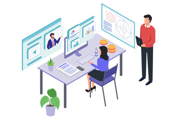 Work and Office Business Illustration