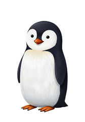 Obraz premium Cute Cartoon Penguin Illustration png clear alpha channel cutout isolated on transparent background