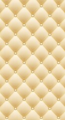 Obraz premium Cream Colored Tufted Upholstery Texture With Button Details beige
